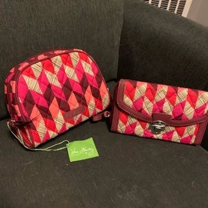 Vera Bradley cosmetic bag and wallet